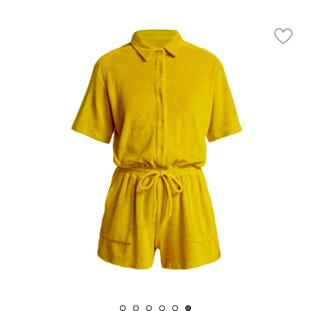 Monrow terrycloth romper in avocado